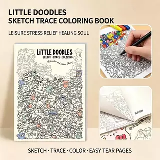 Line Drawing Notebook Relax Stress Drawing Sketch Draft Creative Trace สมุดระบายสี