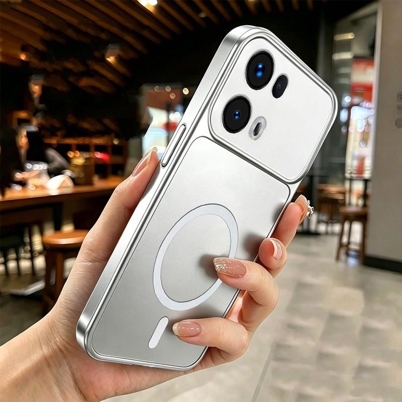 สําหรับ VIVO Y31D 4G Y51 PRO 5G IQOO Z11X 2026 เคสโทรศัพท์ Softcase ซิลิโคนกันกระแทกออกแบบใหม่ความงาม Matte โลหะเงินสําหรับสาวแม่เหล็ก DSCBS1