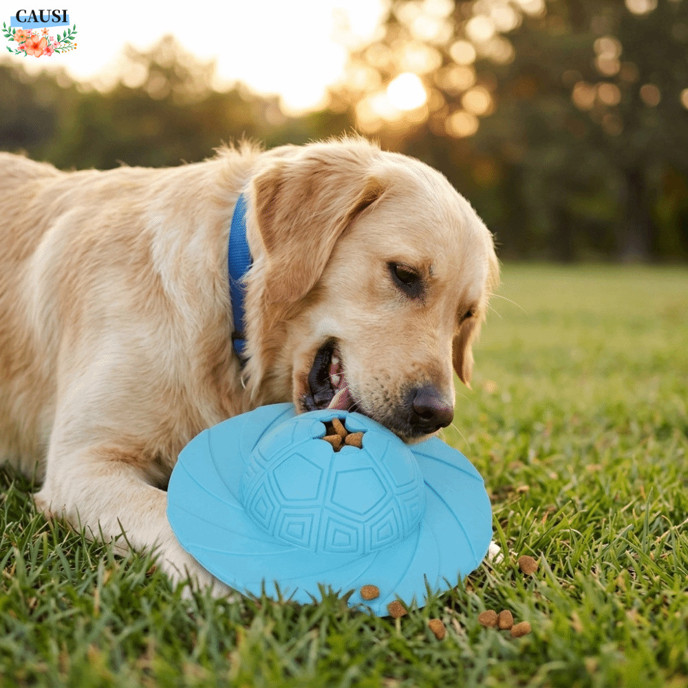 CAUSI เครื่องป้อนแผ่นดิสก์สุนัข, Bite Resilient Round Disc Shape Pet Food Dispensing Toy, ฟังก์ชั่นใ
