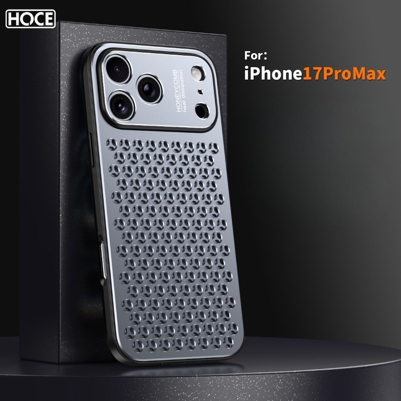 HOCE อลูมิเนียมอัลลอยด์รังผึ้ง Airflow การกระจายความร้อนเคสโทรศัพท์สําหรับ IPhone 17 16 15 14 13 Pro Max โลหะ Breathable ปกหลัง