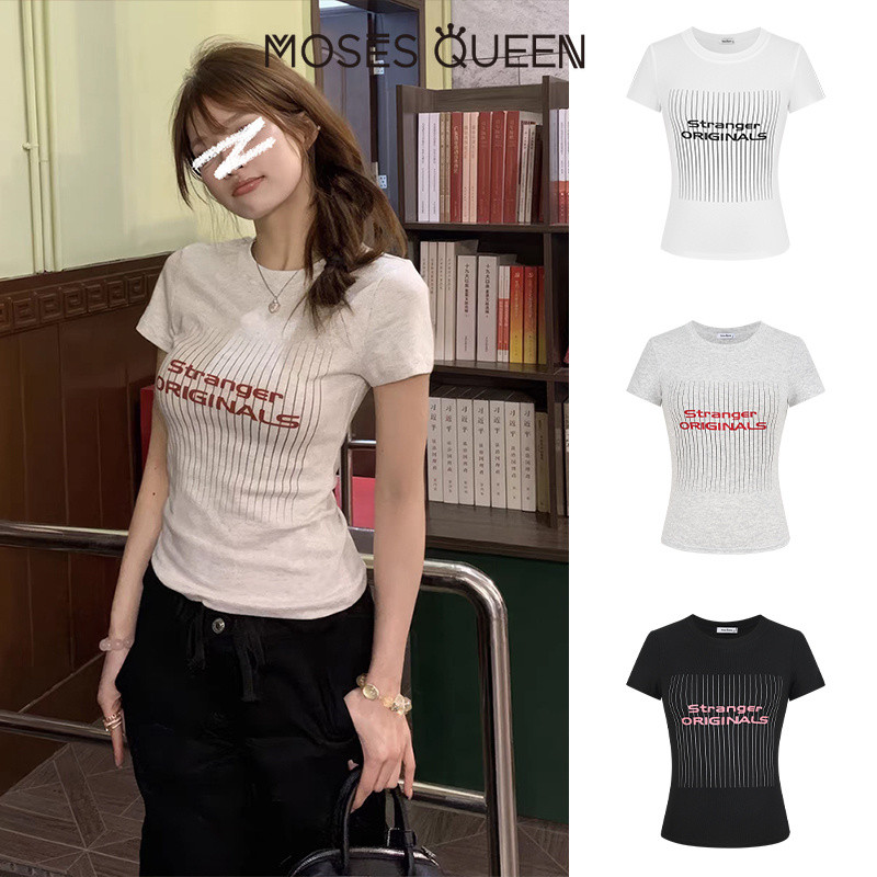 MOSESQUEEN تيشيرت قصير ريترو أمريكي — صورة 5