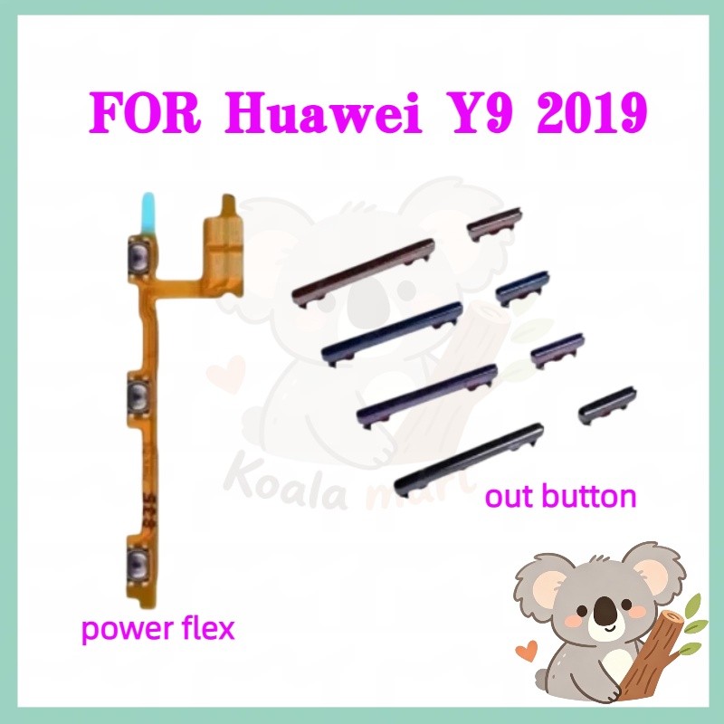 Power Volume Flex Cable สําหรับ Huawei Y9 2019 ปุ่มด้านข้างปรับระดับเสียงปุ่มปิดสวิทช์ริบบิ้น