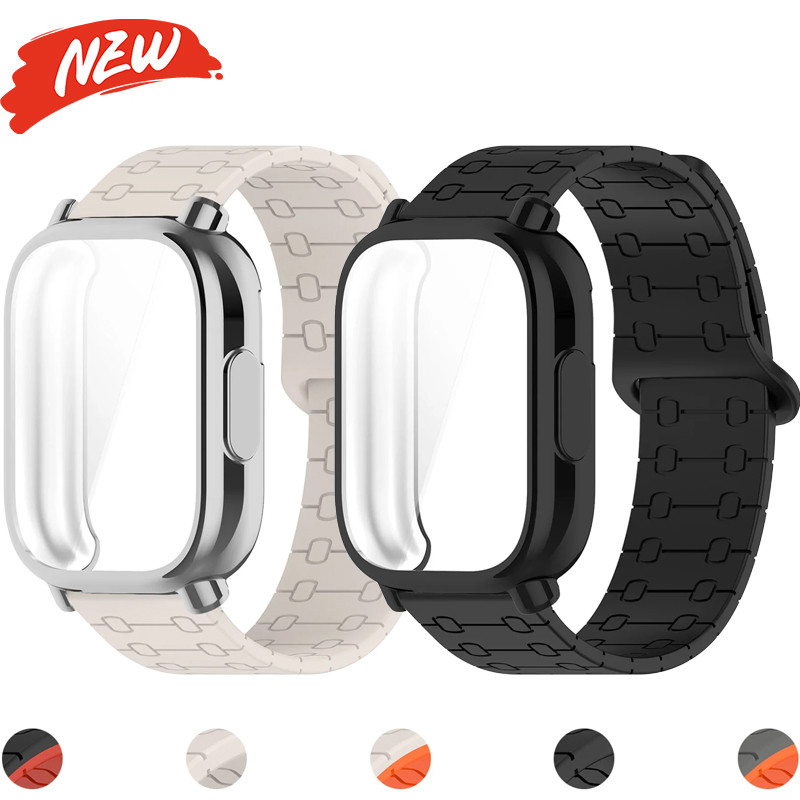 เคส TPU + สายรัดแม่เหล็กสําหรับ Redmi Watch 5 Active/5 Lite ซิลิโคนสปอร์ตแบนด์ป้องกันการตกกันชนคลุมทั้งหมด