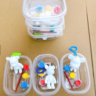 ตุ๊กตาระบายสีเด็ก ของ DIY ตุ๊กตาปูนปลาสเตอร์ 2ตัวสุ่ม พร้อมสีและพู่กัน ของแจกเด็กอนุบาลศิลปะ ของเล่นจิ๋ว ของขวัญเด็ก ชุด