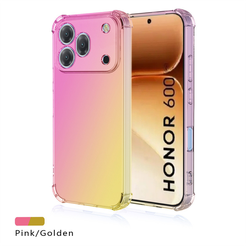 เคส TPU ถุงลมนิรภัยสีไล่ระดับสีสําหรับ Honor 600 Pro 600 Lite ฝาครอบซิลิโคนอ่อนนุ่มกันกระแทกป้องกัน