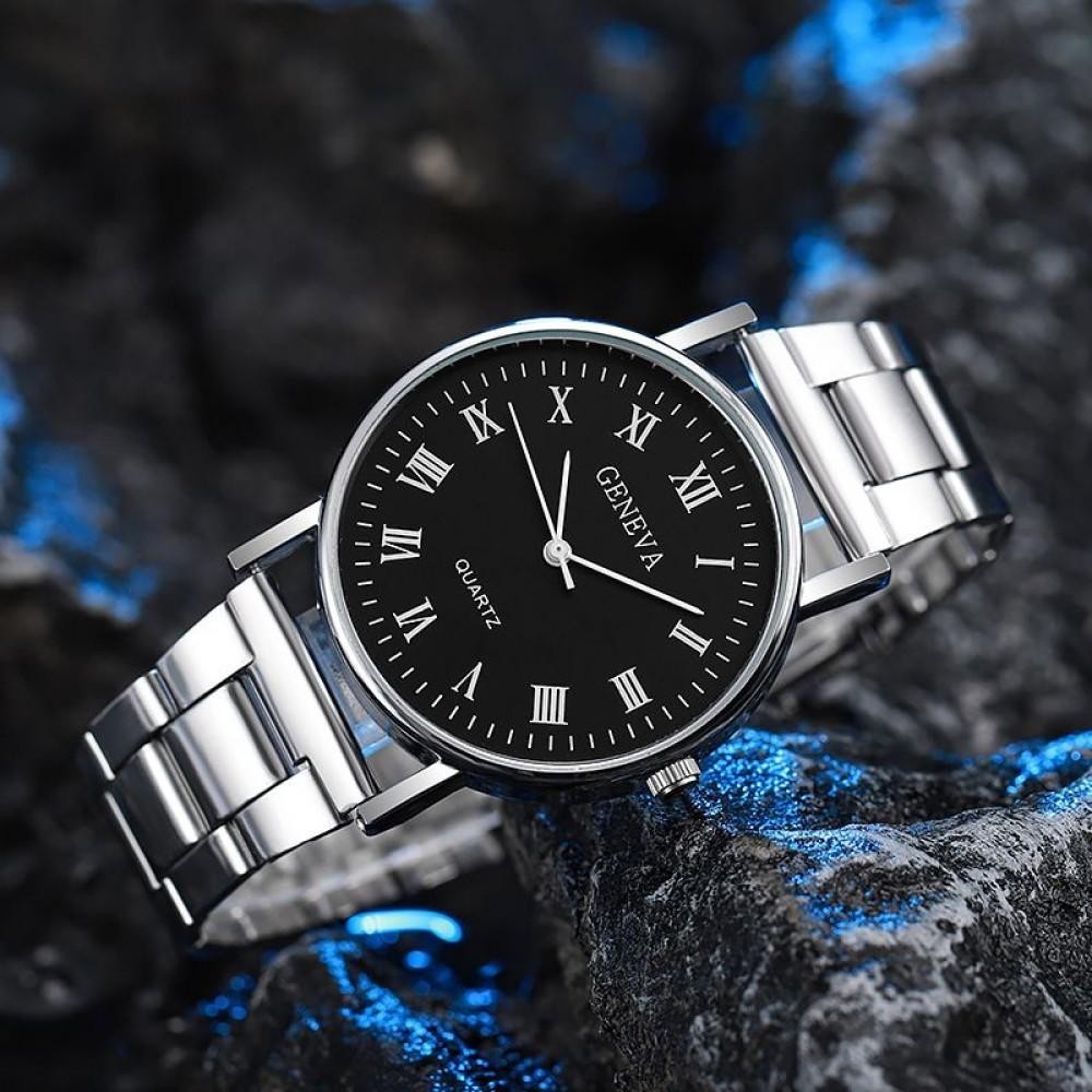 แฟชั่นนักเรียนสายเหล็ก Quartz นาฬิกาข้อมือผู้ชาย FAFA fashion mall TH