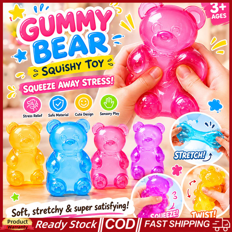 4 ชิ้น Needoh หมีน่ารัก Squishy ของเล่น Maltose Sensory Anti Stress ของเล่น Maltose Slow Rebound Squishy บีบนุ่มความวิตกกังวล Calming