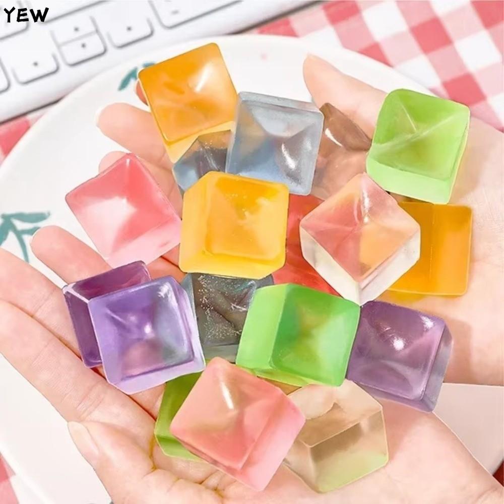 YEW 5/10 ชิ้น Fidget ของเล่น, Ice Cube รูปสแควร์ความเครียดบรรเทา Ball, Creative ความเครียดบรรเทาน่ารักบีบของเล่นความวิตกกังวล ADHD Sensory ผู้ใหญ่ของเล่น