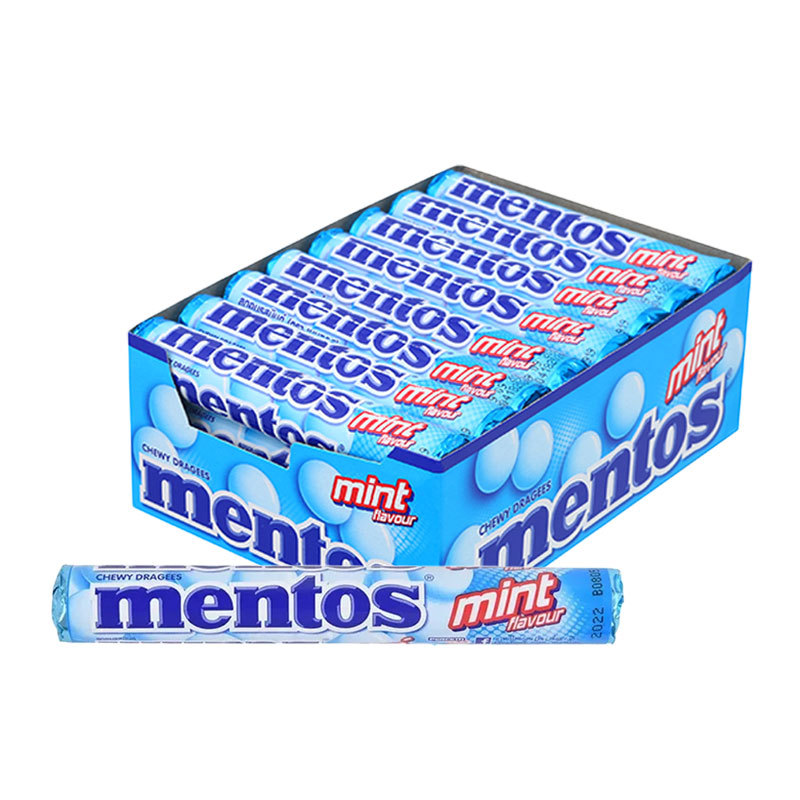 เมนทอส ลูกอมแท่ง รสมินต์ 29.7 ก. x 24 (MENTOS Soft Candy Mint Flavour 29.7 g x 24)