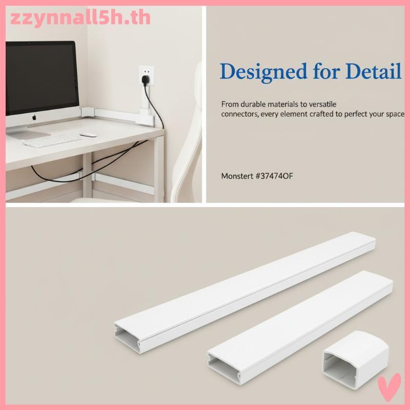 Zzynnall5h สายเคเบิลคอนซีลเลอร์ Raceway Kit 10PCS ฝาครอบสายไฟติดผนังสําหรับ TV Office การจัดการสายไฟ