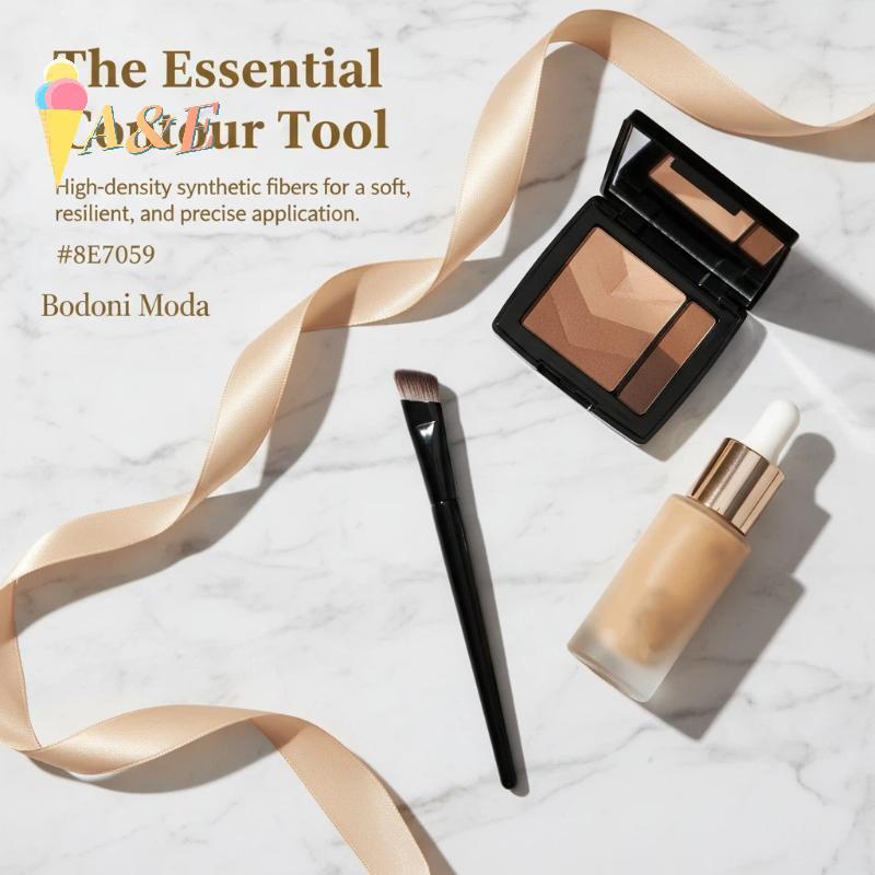[QIMO] 2in1 Foundation คอนซีลเลอร์ Contour Blusher Brush เครื่องมือเครื่องสําอางหน้าขนนุ่มระดับพรีเม