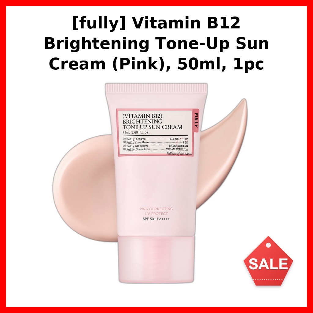 [fully] Vitamin B12 Brightening Tone-Up Sun Cream (สีชมพู), 50ml, 1 ชิ้น / Korean Tone-Up Cream by k