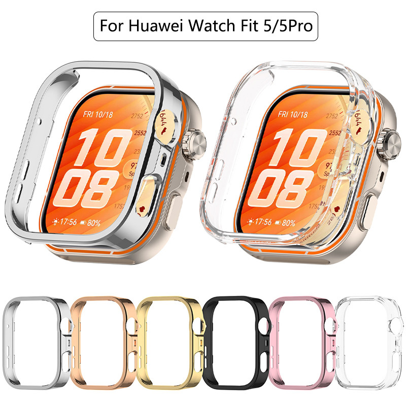 เคสป้องกันเชลล์พีซีแบบแข็งกลวงสําหรับนาฬิกา Huawei Fit 5 Pro