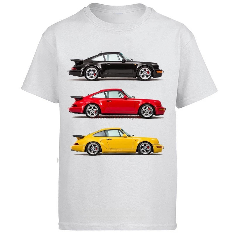 เสื้อยืด Porsche 911 Turbo 964 3-Color Set ผ้าฝ้าย คอกลม S-5XL Unisex