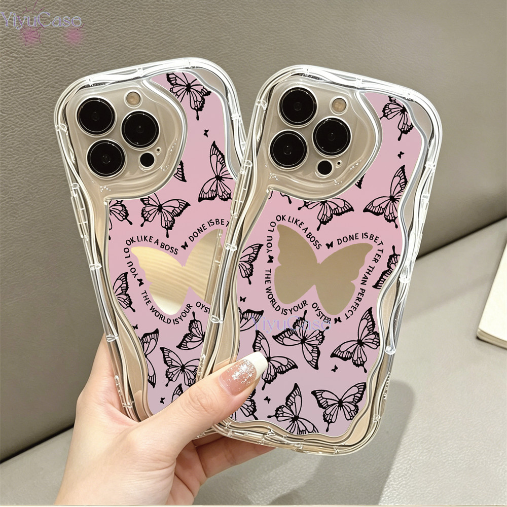 กระจกผีเสื้อครีมเคสโทรศัพท์Redmi 15 A515C14C Note14 14 Pro 13 12 A2 A1 A3 10 9 12C 10C 9A 10A 9C 13C