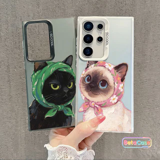 เคสโทรศัพท์ Samsung Galaxy S25/S25U/S24/S24U/S23/S23U ลายแมวคู่รักขาวดำ น่ารัก เคสแฟชั่นป้องกันรอย