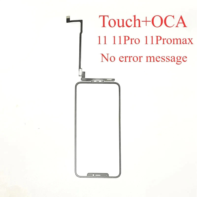 ไม่มีข้อผิดพลาดข้อความ Pop Out Copy Glass พร้อมหน้าจอสัมผัส Digitizer พร้อม OCA สําหรับ iPhone 11 Pr