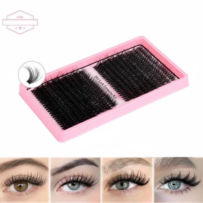 HORK 176 300 320 400 ชิ้น Lash Clusters ชุด D Curl 9-16 มิลลิเมตร Wispy DIY Eyelash Extension ปริมาณ