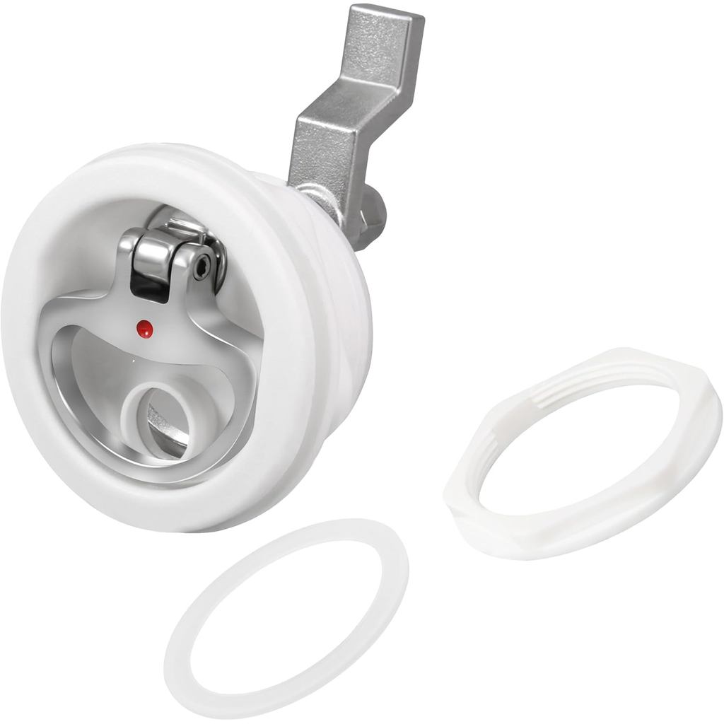 Boat Cam Latch เหมาะกับ 2-1/2" Hole Mount Latch,Marine Grade White Nylon O-Handle Latch,Locking Latc