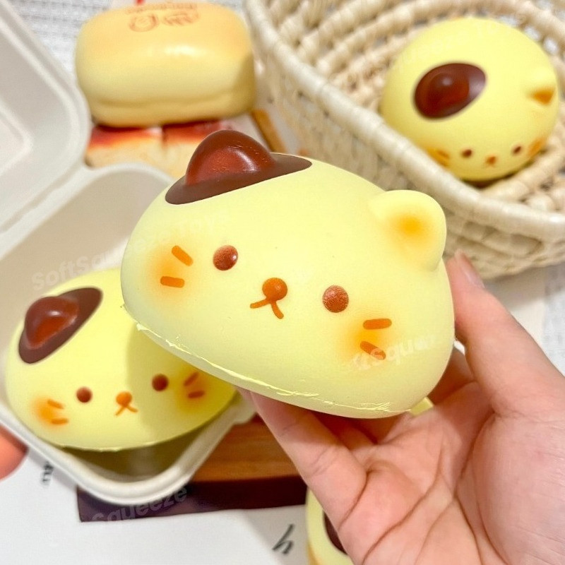 ช้า Rebound Decompression ของเล่นสร้างสรรค์จําลองช็อกโกแลตขนมปังลูกสุนัขลูกแมวยอดนิยม Squishy ของเล่น Stress-relief Mochi
