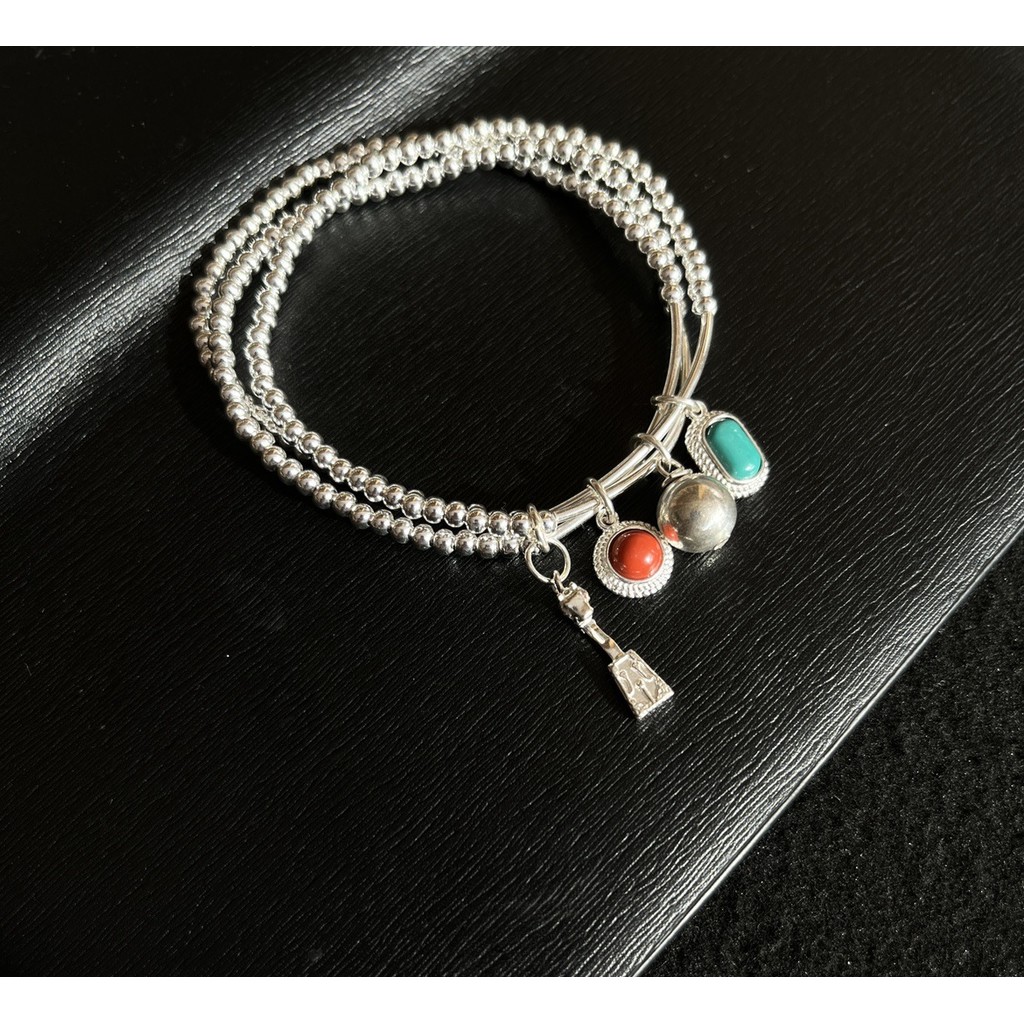 Zhumatouqin เงินจี้ขนาดเล็ก Silver Pure Silver Ai องค์ประกอบจี้ Red Pine เครื่องประดับสร้อยข้อมือ 99