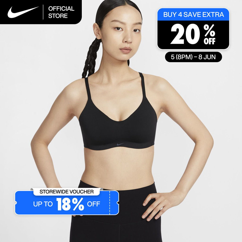 Nike Women's Alate Minimalist Light-Support Padded Convertible Sports Bra - Black [FQ3551-010]