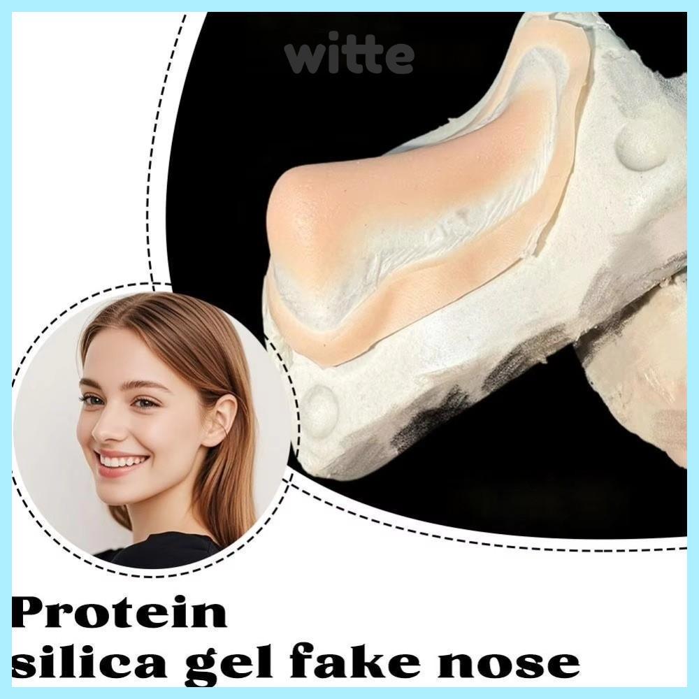 WITTE จมูกเทียม, จมูกปลอมแบบใช้ซ้ําได้ที่สมจริง, โปรตีนที่เหมาะกับผิวระดับมืออาชีพซิลิโคนใบหน้าเทียม Cos Stage แต่งหน้า