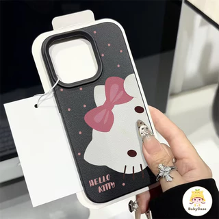 ซองหนังลายจุด เฮลโล คิตตี้ สุดน่ารัก สำหรับ Samsung A17 A36 A05s A15 A07 A35 A06 A24 A16 A15 A54 A34 A53 S23 ULTRA