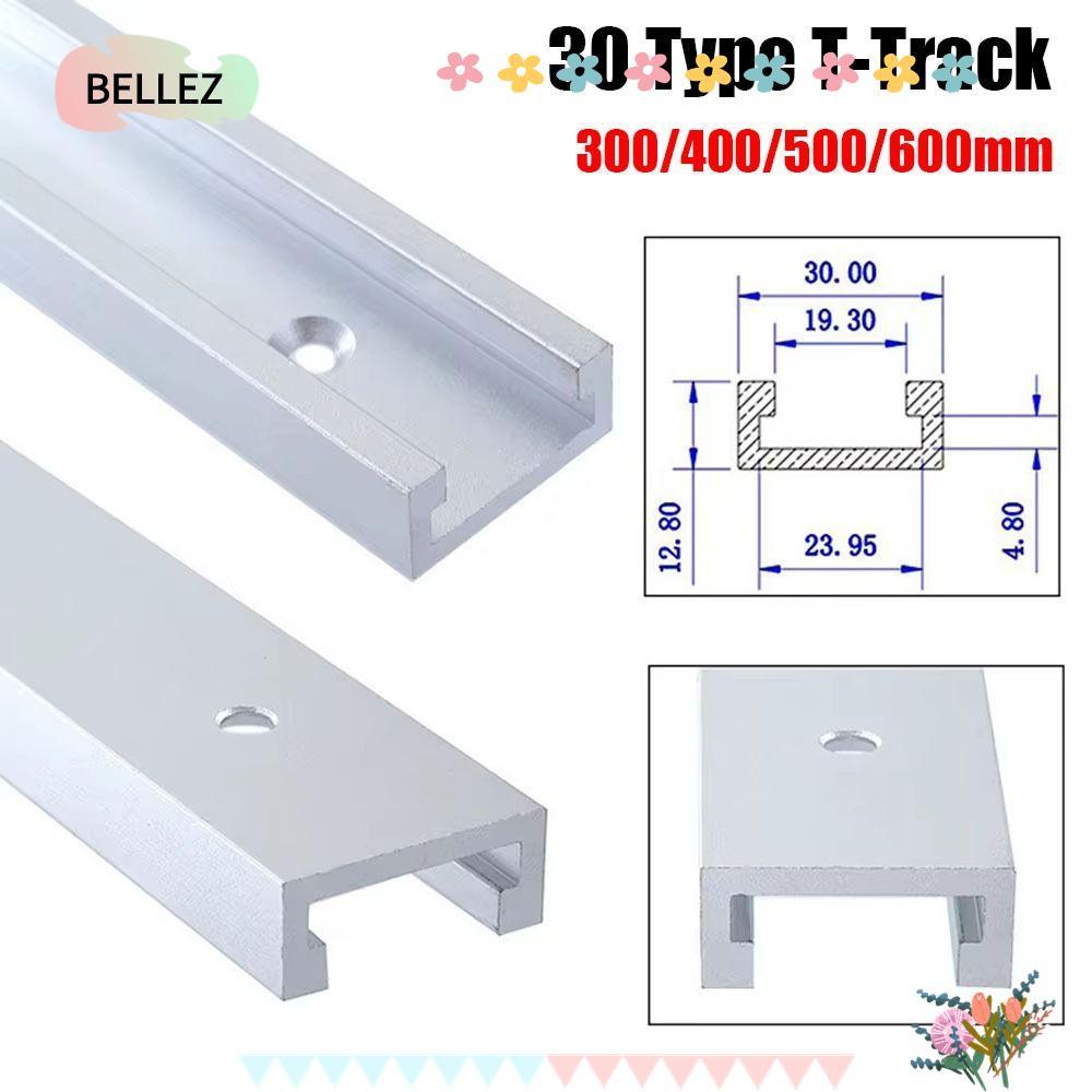 BELLEZ 1 ชิ้น T-Track, รางท่องเที่ยวสไลด์ T Slider Fixture Slot สไลด์ T-Slot Track, ทนทาน 30 ประเภท 