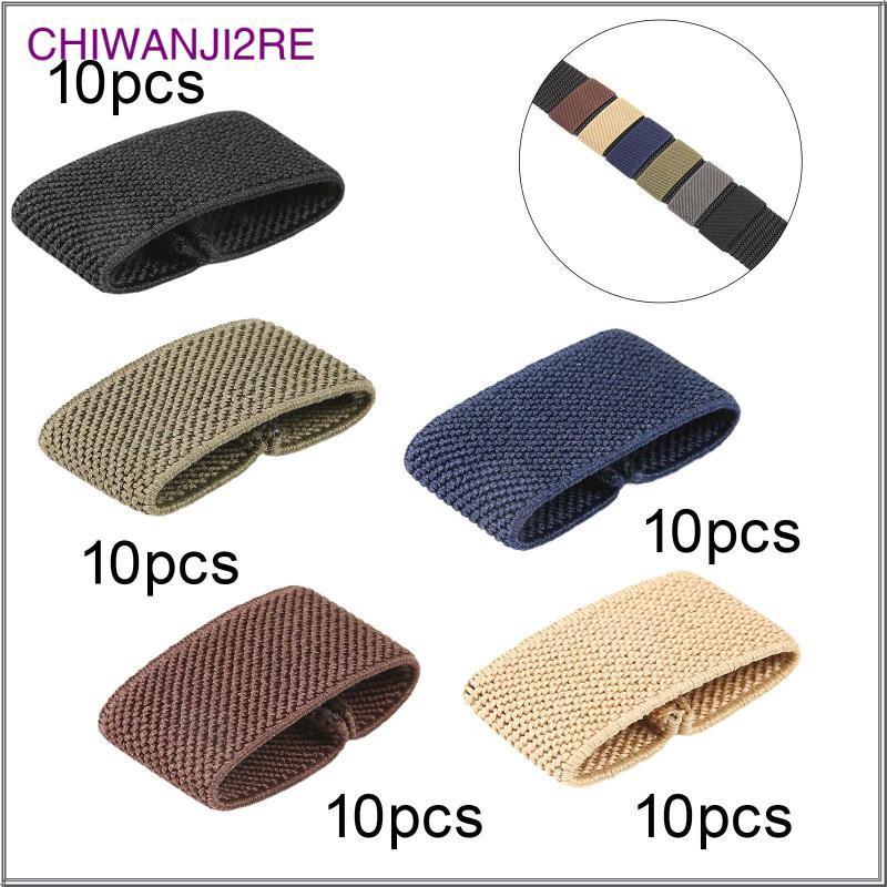 [chiwanji2re] 10 ชิ้น ห่วงยางยืด Retainer Strap Keepers แหวนไนลอน ยึดสายเข็มขัดหลวม เหมาะสําหรับเดินป่า Backpacking และใช้งานประจําวัน