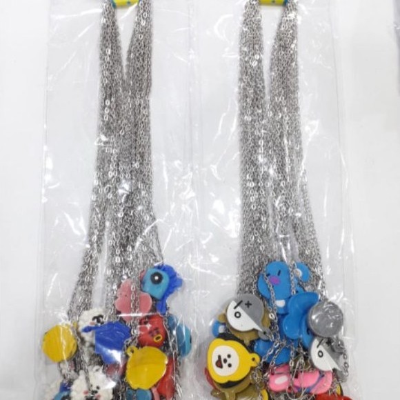BT21 BTS หน้ากากสร้อยคอโหลโซ่ 12 ชิ้น PRD ขายส่ง