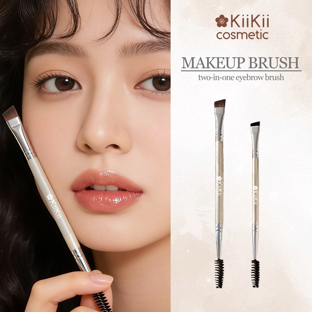 KiiKii Cosmetic แปรงแต่งคิ้ว 2 หัว แปรงปัดคิ้วและขนตา ขนแน่นใช้งานง่าย ไม่กินเนื้อผลิตภัณฑ์