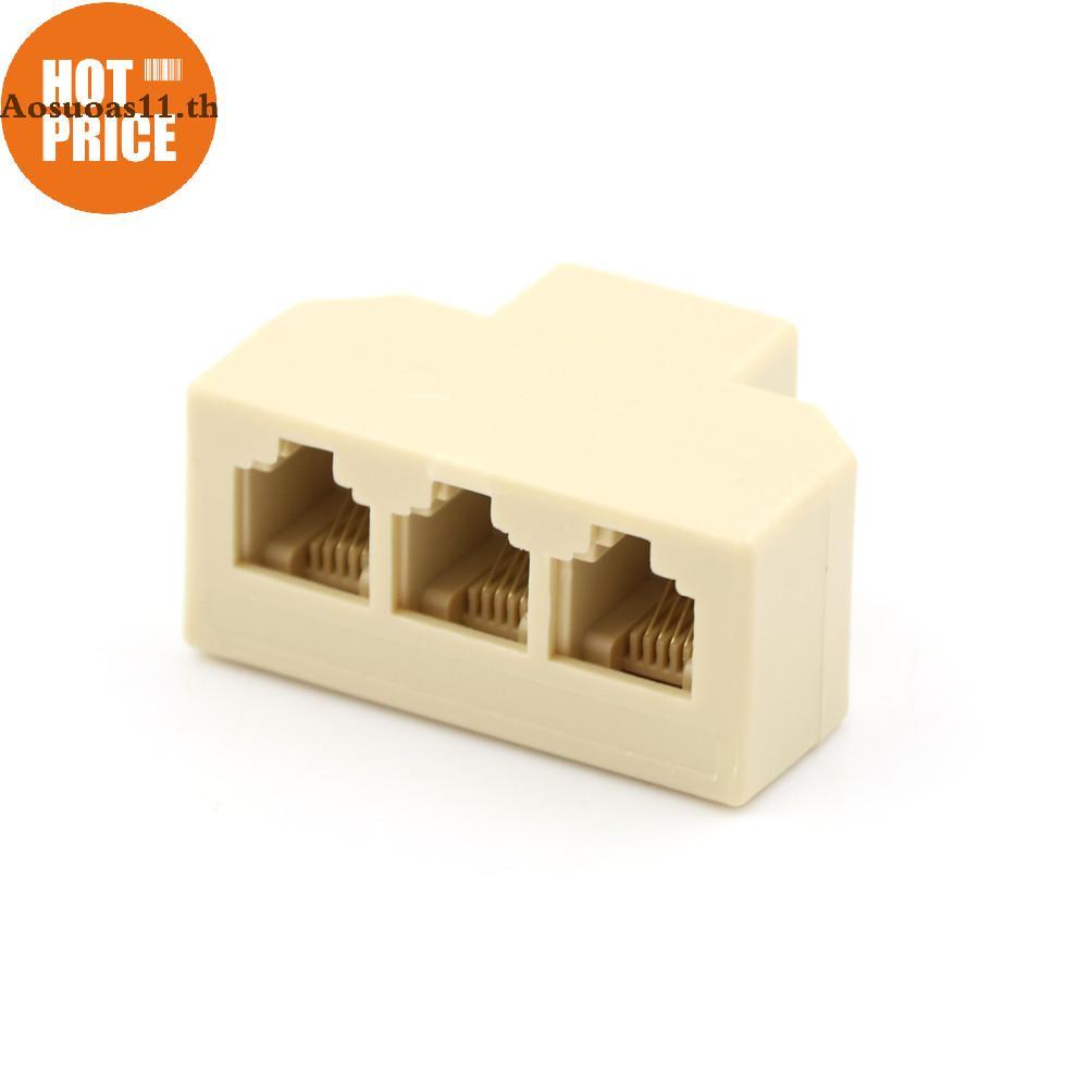 Aosuoas 1PC RJ11 Splitter 3 Way Adapter 1 M ถึง 3 F RJ-11 6P4C Phone Ja Splitter TH.