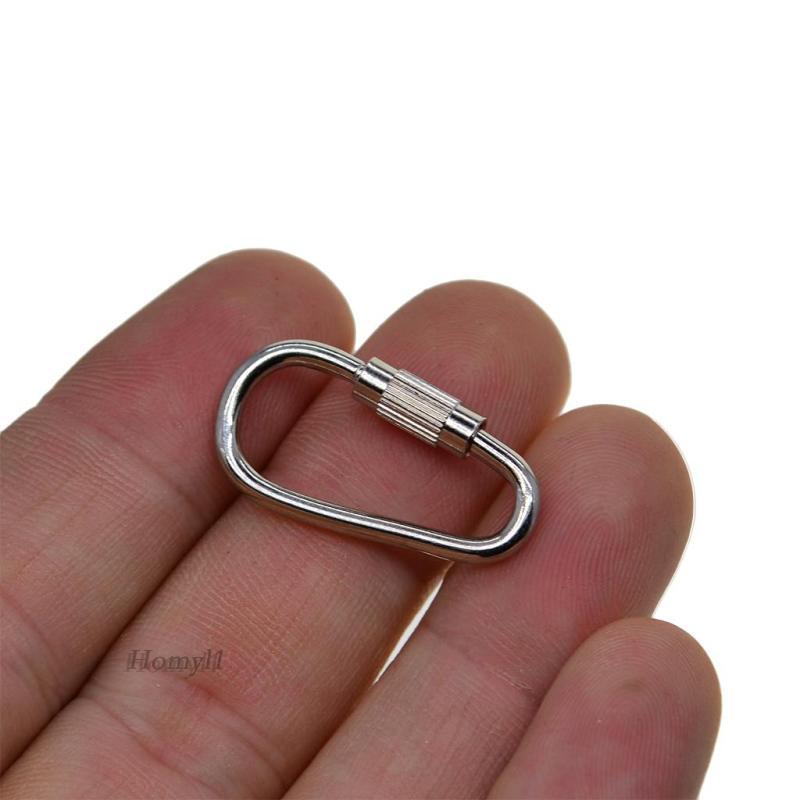 [Homyl1] 20 ชิ้น Mini Steel Carabiner Climbing Carabiner ตะขออลูมิเนียมคาราบิเนอร์