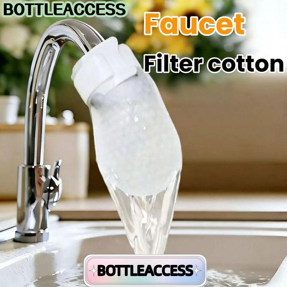 BOTTLEACCESS 10/50 ชิ้นก๊อกน้ํากรองผ้าฝ้าย, Anti-splash หนาก๊อกน้ํากรอง, Universal พร้อม T-straps Tap Water Filter กระเป๋า
