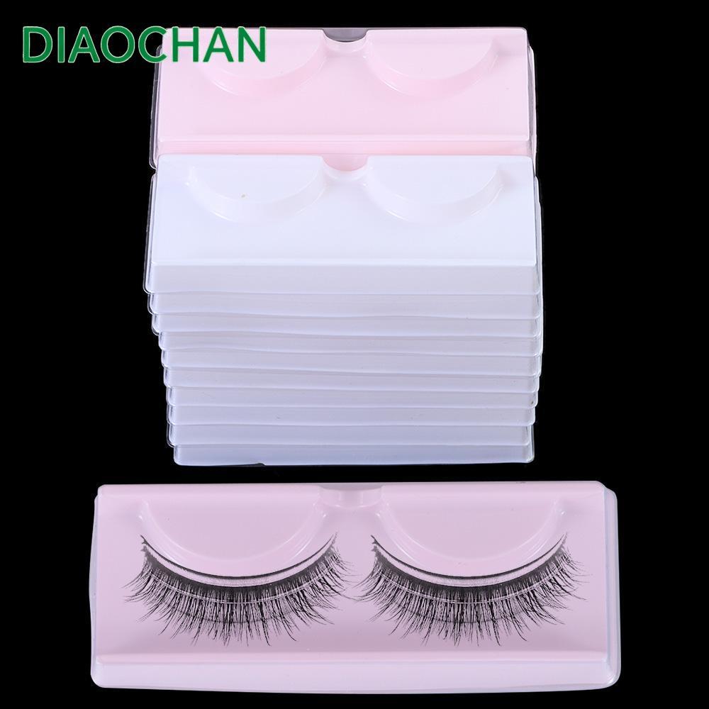 DICHATH 10 ชิ้น/กล่องขนตาปลอมที่ว่างเปล่ากล่องแฟชั่นแบบพกพาช่องคอนเทนเนอร์