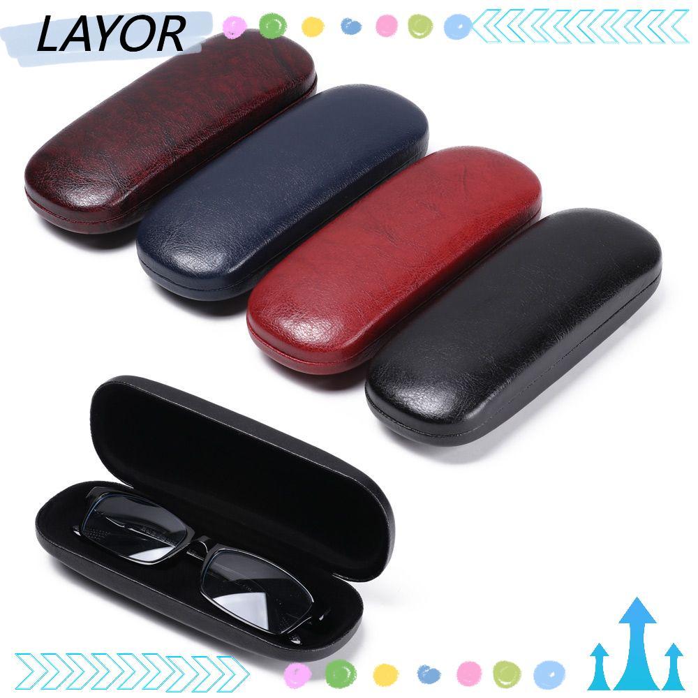 LAYOR แว่นตาหนังกระเป๋าแว่นตาแบบพกพา Hard Frame กล่องแว่นอ่านหนังสือ