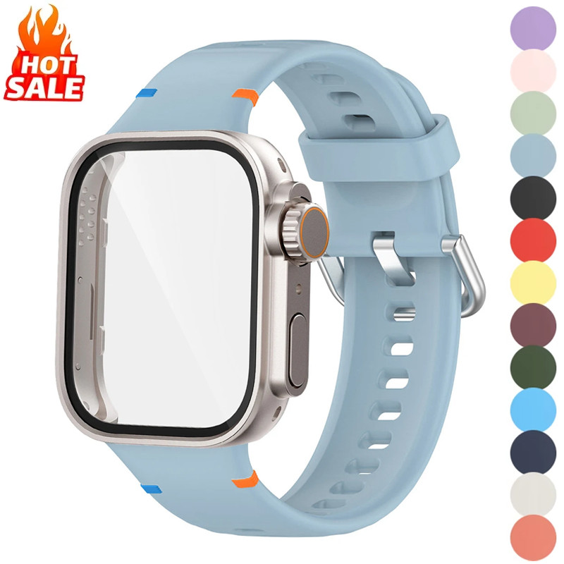 สายรัดซิลิโคนสปอร์ต + เคส PC เปลี่ยนได้ พร้อมตัวป้องกันหน้าจอ สําหรับ Huawei Watch Fit 5 Pro/Fit 4 Pro/Fit 4/Fit 3
