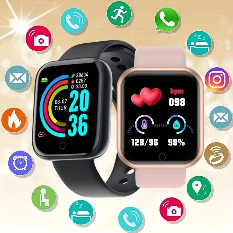 กีฬาSmartwatchผู้หญิงสร้อยข้อมือผู้ชายสมาร์ทวอท์ชเชื่อมต่อเครื่องเล่นเพลงฟิตเนสStep Sleep Monitor Y6