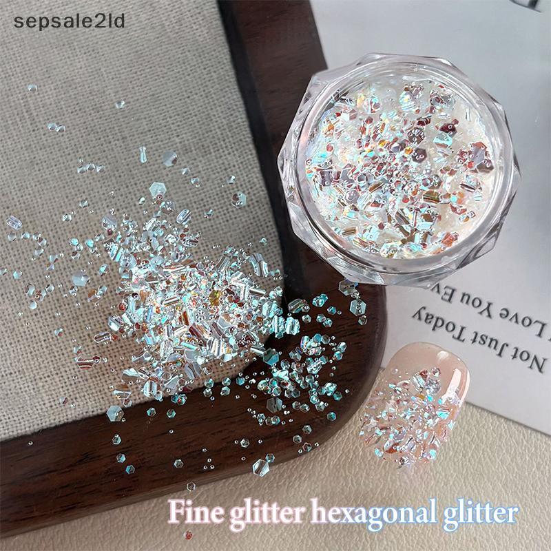 (seps) 1 กล่อง Mini Sparkling Nail Glitter Sparkling Nail Decorative Nail Salon Design Accessories DIY Art Design (TH)