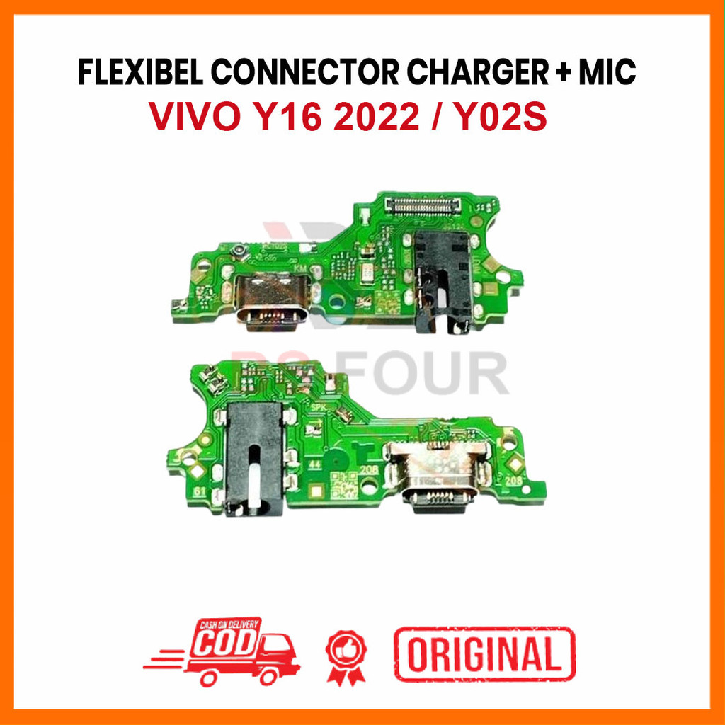 FLEXIBLE CONNECTOR CHARGER VIVO Y16 2022 / Y02S CONNECTOR HANDSFREE + MIC ORI