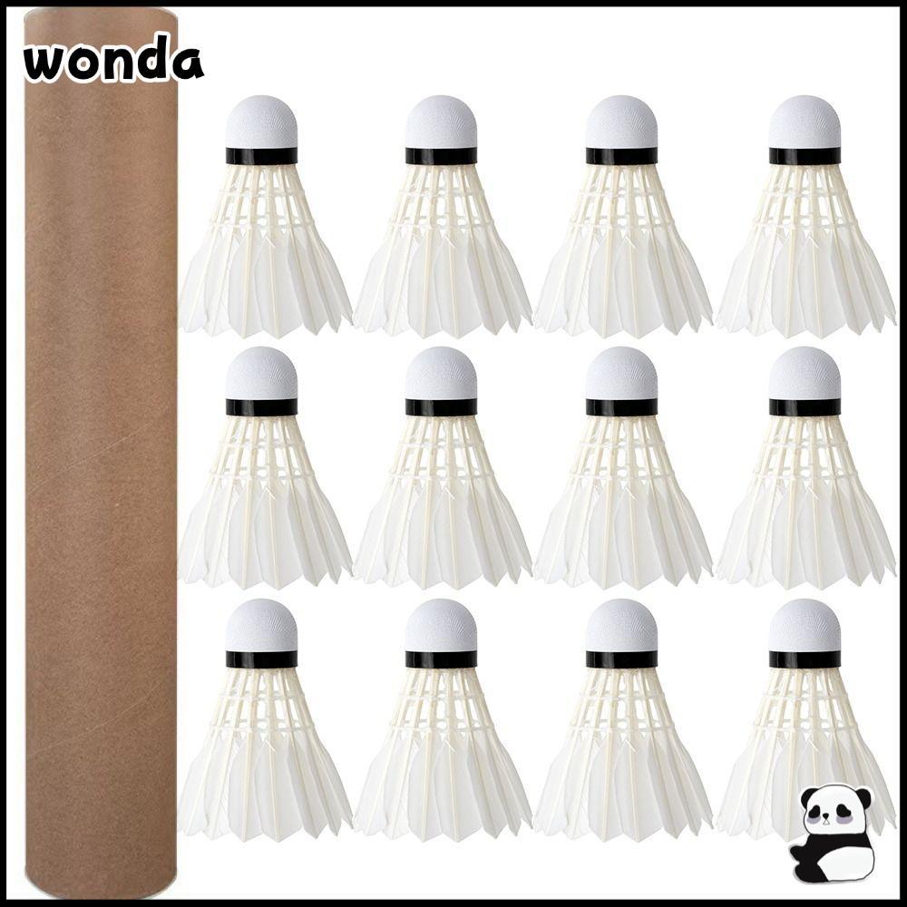 WONDA ลูกแบดมินตัน, ลูกขนไก่แบดมินตันที่ทนทานระดับมืออาชีพ, อุปกรณ์เสริมกีฬาเทรนเนอร์แบดมินตันที่มั่นคงในครัวเรือน