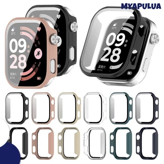 กระจกนิรภัย PC Cas for Smartwatch Redmi Watch 6 5 4 ป้องกันหน้าจอทั้งหมดรอบด้วยอุปกรณ์เสริมครอบฟิล์มกันชน