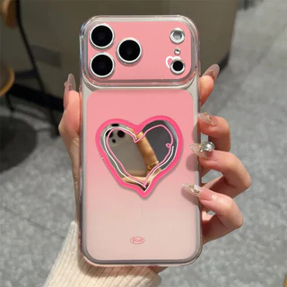 เคสโทรศัพท์ลายไล่สีเกรดพรีเมี่ยมกับรูปหัวใจ เคสไอโฟน17air เหมาะสำหรับ IPhone 16 17 15 14 13 12 11 Pro Max 15 Plus