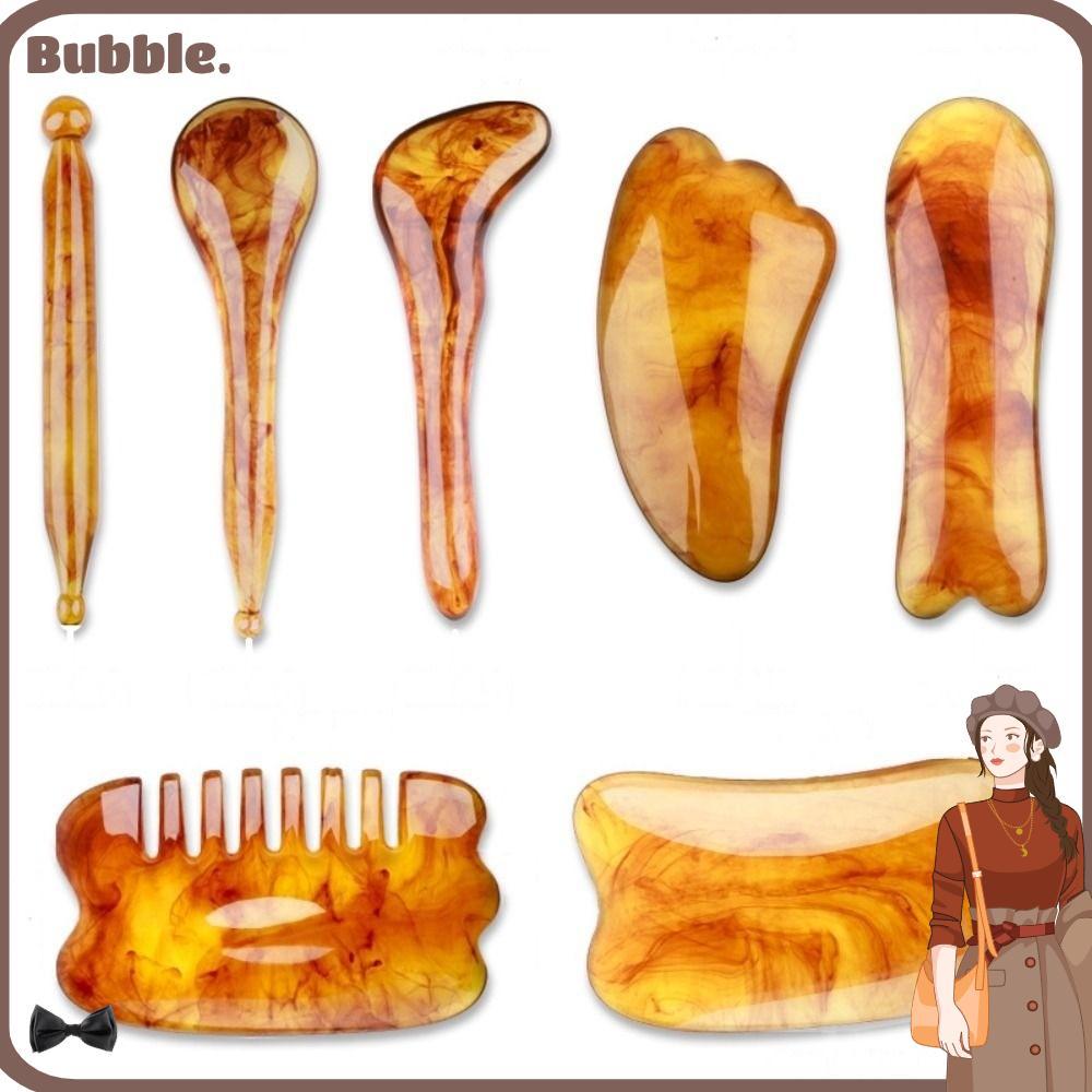 GuaSha Scraping Tool Resin Gua Sha Board 1/7 ชิ้น เครื่องมือนวดหน้า ต่อต้านริ้วรอย ผ่อนคลาย Skin Caring