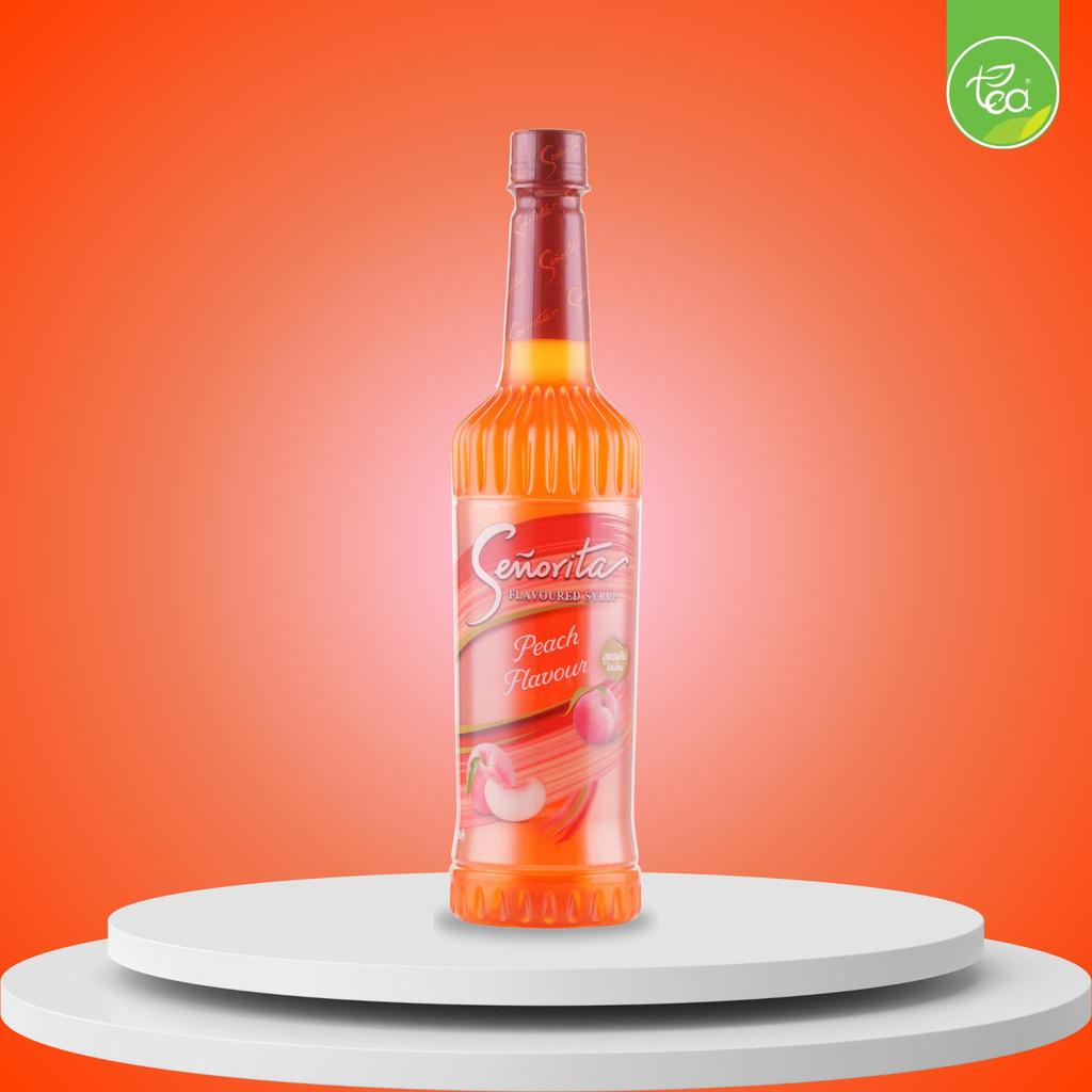 ไซรัปซินญอริต้า ไซรัปพีช Senorita Syrup Peach Syrup น้ำเชื่อมผลไม้เข้มข้น ขนาด 750 ml