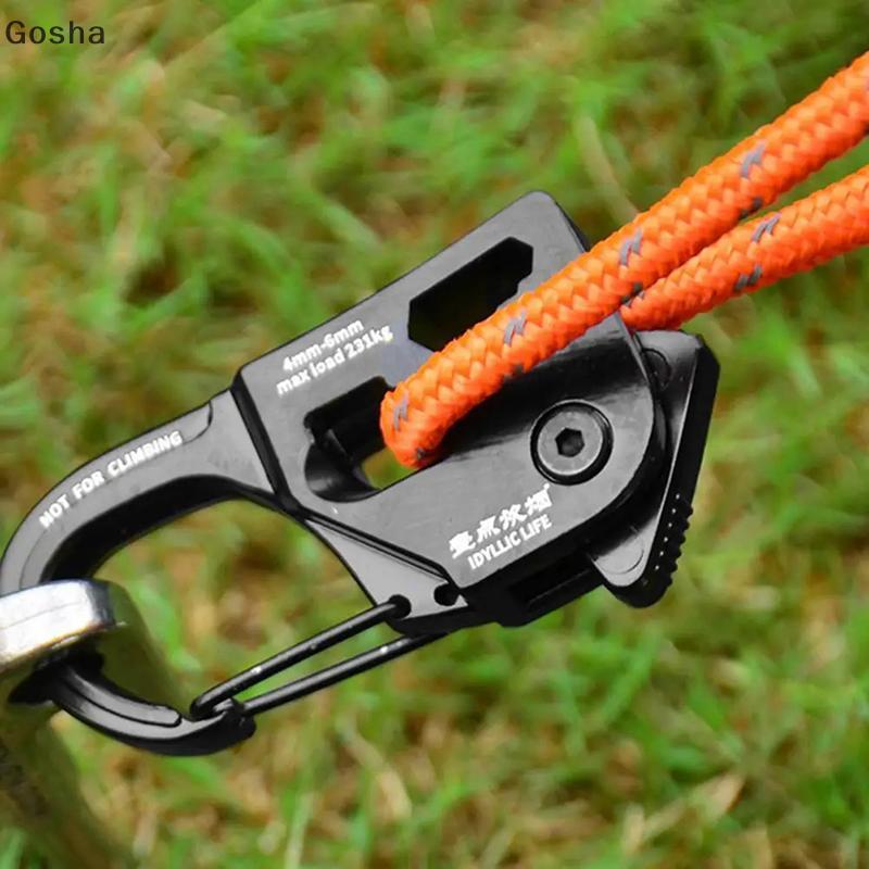 Gosha เต็นท์เชือก Tensioner อลูมิเนียมกันสนิม Strong รับน้ําหนักน้ําหนักเบาเต็นท์แบบพกพาปรับสายไฟเต็นท์อุปกรณ์เสริม ha