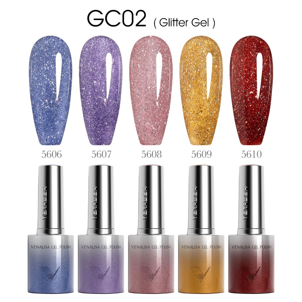 🔥พร้อมส่ง Hema & TPO Free🔥 สีเจล  GC02 Venalisa  เซต 5 สี    10 ml  Hema Free & TPO Free
