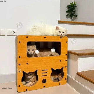 บ้านแมว ที่ลับเล็บแมว อเนกประสงค์ เตียงแมวสามารถรองรับแมวได้ 3-4 ตัว HD