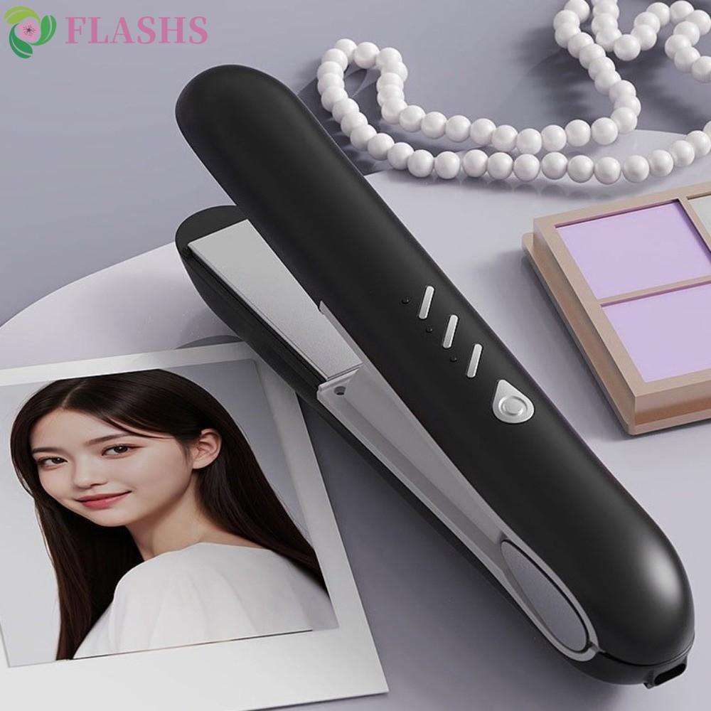 FLASHSYN หนีบผมไร้สาย เครื่องทําความร้อนเร็วแบบพกพา เครื่องหนีบผม 2 in 1 เครื่องมือจัดแต่งทรงผม Type-C ชาร์จ 3 การตั้งค่าอุณหภูมิ Mini Curling Iron Daily Hair Care